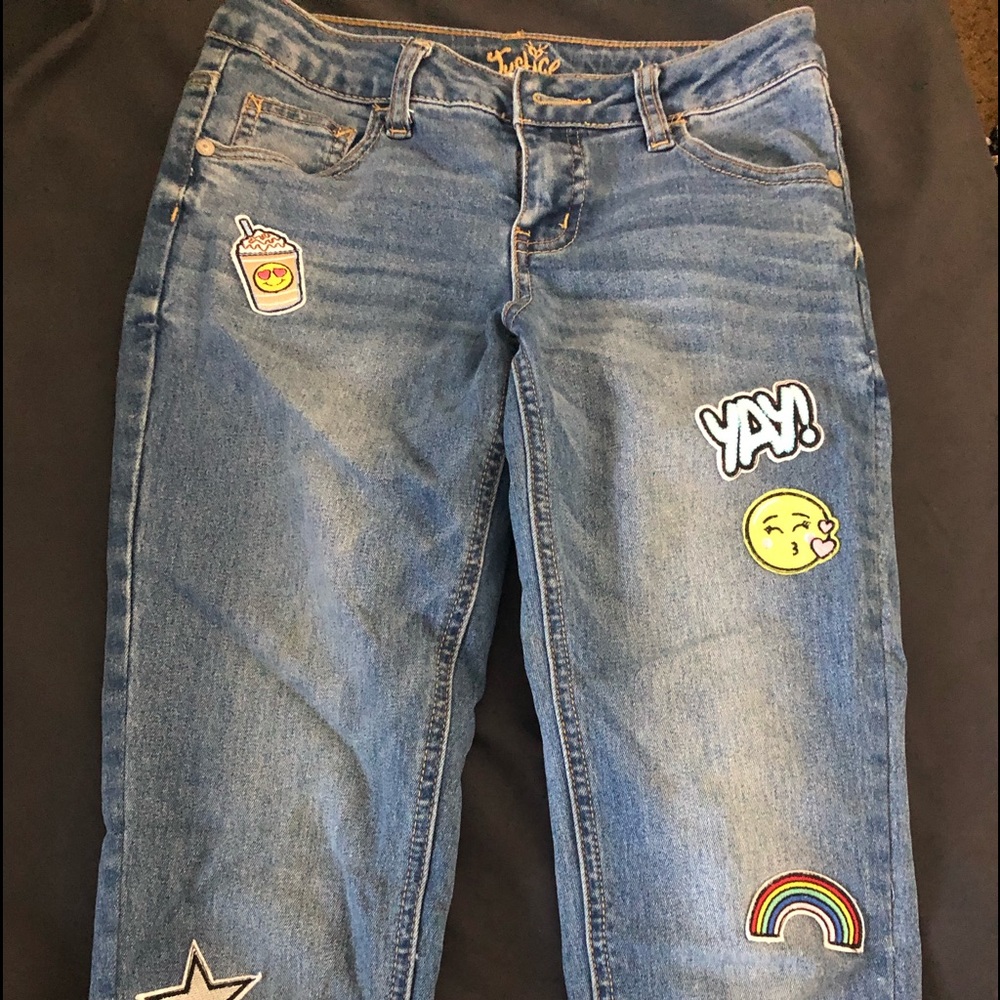 Size 10 Justice Jeans with patches